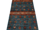 2x7 Light Blue and Multicolor Tribal Runner
