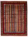 5x7 Multicolor and Red Turkish Tribal Rug