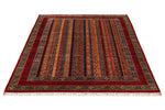 5x7 Multicolor and Red Turkish Tribal Rug