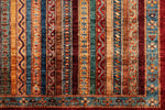 5x7 Multicolor and Red Turkish Tribal Rug