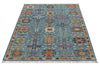 4x6 Light Blue and Multicolor Anatolian Tribal Rug