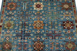 4x6 Light Blue and Multicolor Anatolian Tribal Rug