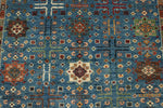 4x6 Light Blue and Multicolor Anatolian Tribal Rug