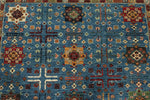 4x6 Light Blue and Multicolor Anatolian Tribal Rug