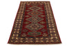 3x7 Red and Ivory Kazak Tribal Runner