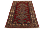 3x7 Red and Ivory Kazak Tribal Runner
