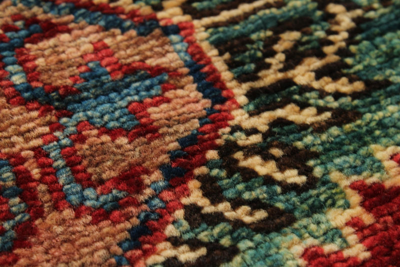 3x7 Red and Ivory Kazak Tribal Runner