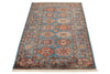 3x6 Light Blue and Multicolor Kazak Tribal Runner