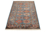 3x6 Light Blue and Multicolor Kazak Tribal Runner