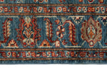 3x6 Light Blue and Multicolor Kazak Tribal Runner