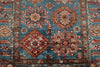 3x6 Light Blue and Multicolor Kazak Tribal Runner