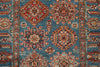 3x6 Light Blue and Multicolor Kazak Tribal Runner