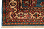 7x10 Light Blue and Ivory Kazak Tribal Rug