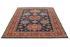 6x8 Navy and Red Kazak Tribal Rug