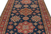 6x8 Navy and Red Kazak Tribal Rug