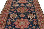 6x8 Navy and Red Kazak Tribal Rug