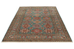 6x8 Green and Multicolor Kazak Tribal Rug