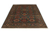 6x8 Green and Multicolor Kazak Tribal Rug