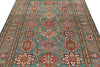 6x8 Green and Multicolor Kazak Tribal Rug