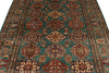 6x8 Green and Multicolor Kazak Tribal Rug