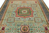 8x10 Green and Gray Turkish Tribal Rug