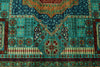 9x12 Turquoıse and Navy Turkish Tribal Rug