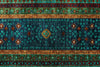 9x12 Turquoıse and Navy Turkish Tribal Rug