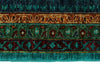 9x12 Turquoıse and Navy Turkish Tribal Rug