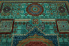 9x12 Turquoıse and Navy Turkish Tribal Rug