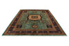 9x12 Turquoıse and Navy Turkish Tribal Rug