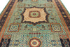 9x12 Turquoıse and Navy Turkish Tribal Rug