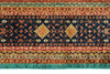 9x12 Turquoıse and Navy Turkish Tribal Rug