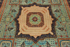 9x12 Turquoıse and Navy Turkish Tribal Rug