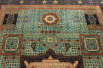 9x12 Turquoıse and Navy Turkish Tribal Rug