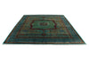 8x10 Green and Turquoıse Turkish Tribal Rug