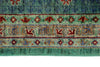 10x13 Light Green and Blue Turkish Tribal Rug