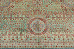 10x13 Light Green and Blue Turkish Tribal Rug