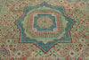 10x13 Light Green and Blue Turkish Tribal Rug