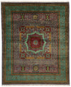 8x10 Purple and Green Turkish Tribal Rug