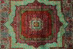 8x10 Purple and Green Turkish Tribal Rug