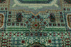 10x13 Green and Gray Turkish Tribal Rug