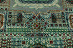 10x13 Green and Gray Turkish Tribal Rug