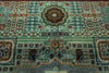10x13 Green and Gray Turkish Tribal Rug