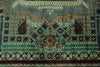 10x13 Green and Gray Turkish Tribal Rug