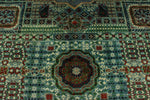10x13 Green and Gray Turkish Tribal Rug
