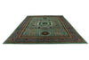 10x13 Green and Gray Turkish Tribal Rug