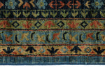 10x13 Light Blue and Multicolor Turkish Tribal Rug