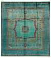 8x10 Turquoıse and Multicolor Turkish Tribal Rug