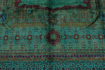 8x10 Turquoıse and Multicolor Turkish Tribal Rug