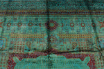 8x10 Turquoıse and Multicolor Turkish Tribal Rug